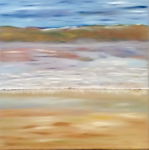 oil painting original small beach wave 2
